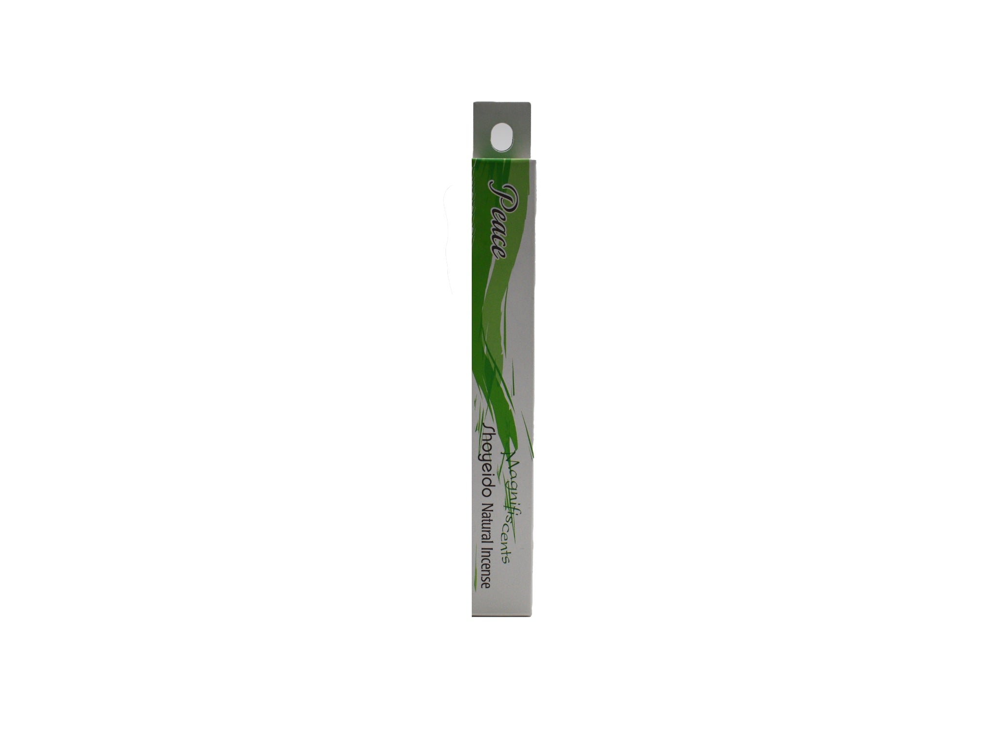 small rectangle box with green and white filled with incense sticks 