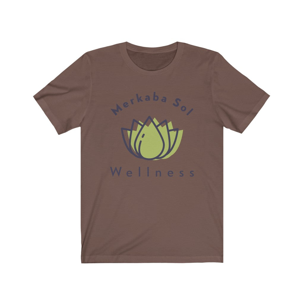 Merkaba Sol Wellness. Bring inspiration and empowerment to your wardrobe with this Wellness t-shirt in brown color or give it as a fun gift. From merkabasolshop.com