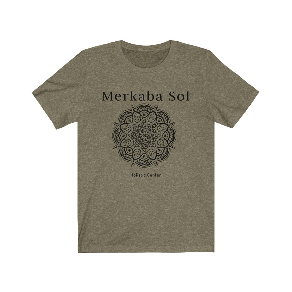 The mandala the energy of the cosmos. Bring inspiration and empowerment to your wardrobe with this Mandala t-shirt in olive color or give it as a fun gift. From merkabasolshop.com