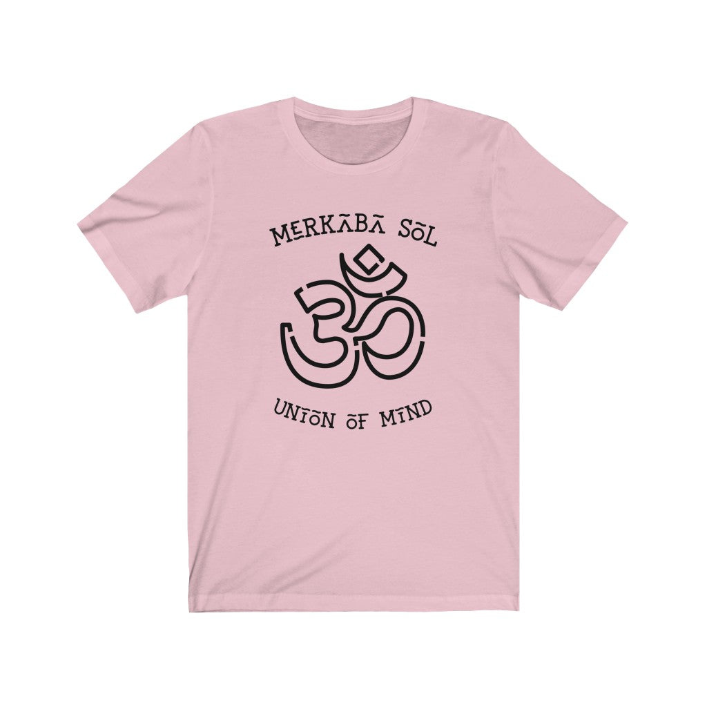 Merkaba Sol OM Union of Mind. Bring inspiration and empowerment to your wardrobe with this OM union of mind t-shirt in pink color or give it as a fun gift. From merkabasolshop.com