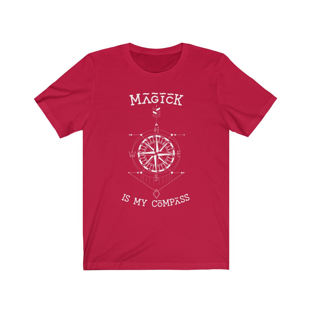 Magick is my Compass. Bring inspiration and empowerment to your wardrobe with this magick is my compass t-shirt in red color or give it as a fun gift. From merkabasolshop.com