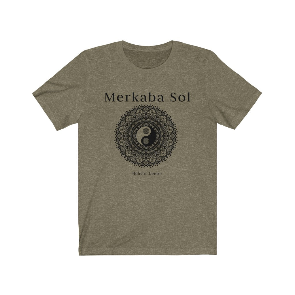 The yin yang mandala brings cosmic balance. Bring inspiration and empowerment to your wardrobe with this Yin Yang Mandala t-shirt in olive color or give it as a fun gift. From merkabasolshop.com