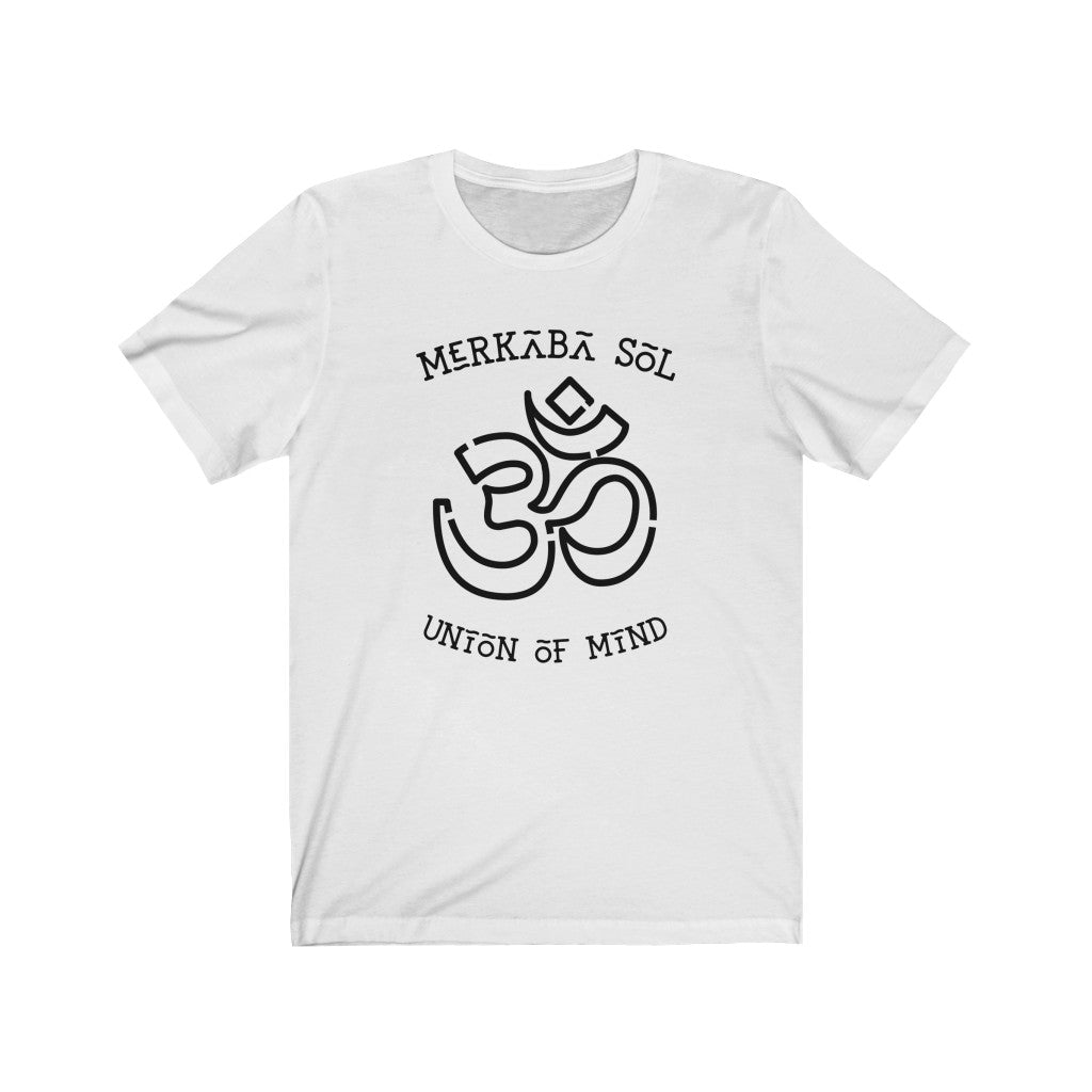 Merkaba Sol OM Union of Mind. Bring inspiration and empowerment to your wardrobe with this OM union of mind t-shirt in white color or give it as a fun gift. From merkabasolshop.com