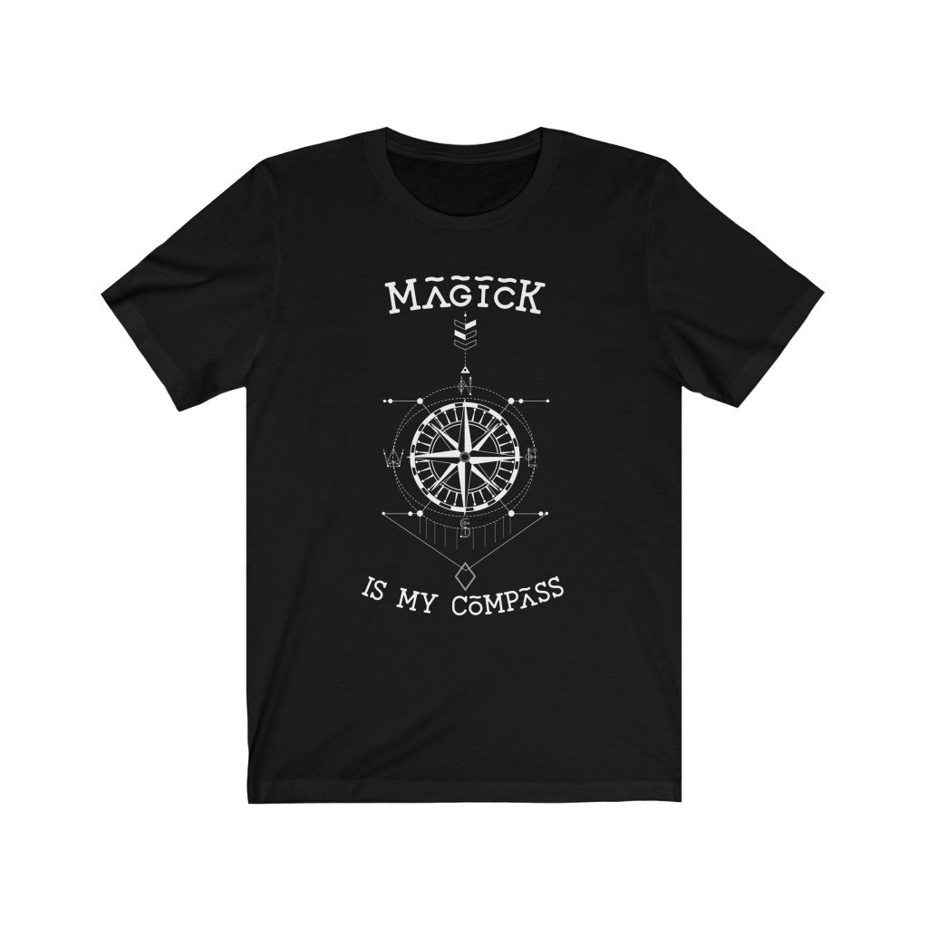 Magick is my Compass. Bring inspiration and empowerment to your wardrobe with this magick is my compass t-shirt in black color or give it as a fun gift. From merkabasolshop.com