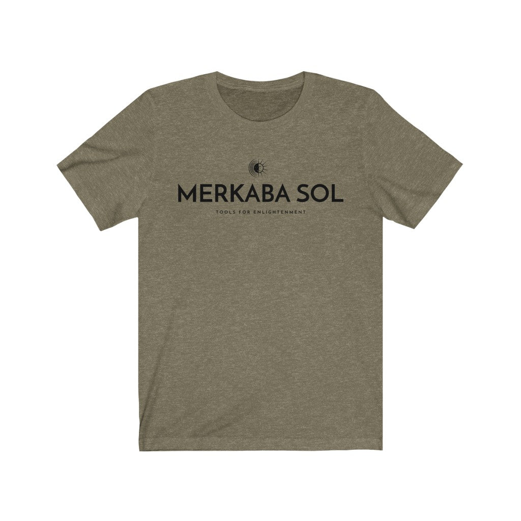 Merkaba Sol with Sun. Bring inspiration and empowerment to your wardrobe with this Merkaba Sol with Sun t-shirt in olive color or give it as a fun gift. From merkabasolshop.com