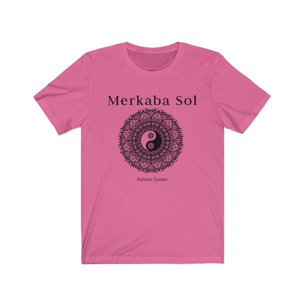 The yin yang mandala brings cosmic balance. Bring inspiration and empowerment to your wardrobe with this Yin Yang Mandala t-shirt in charity pink color or give it as a fun gift. From merkabasolshop.com