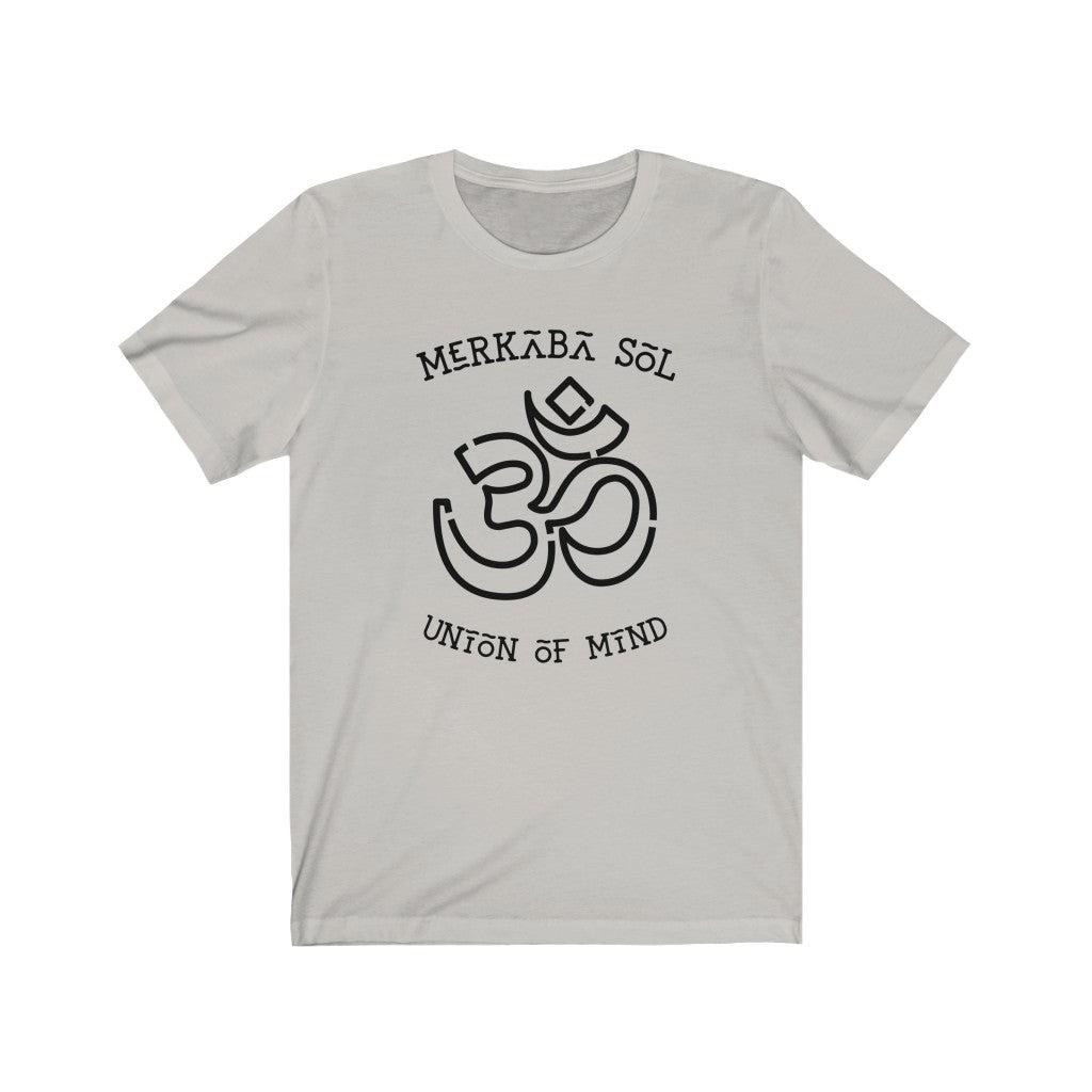 Merkaba Sol OM Union of Mind. Bring inspiration and empowerment to your wardrobe with this OM union of mind t-shirt in silver color or give it as a fun gift. From merkabasolshop.com