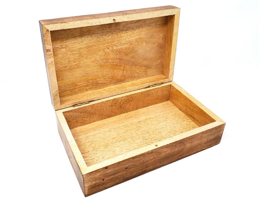 Natural wood box open