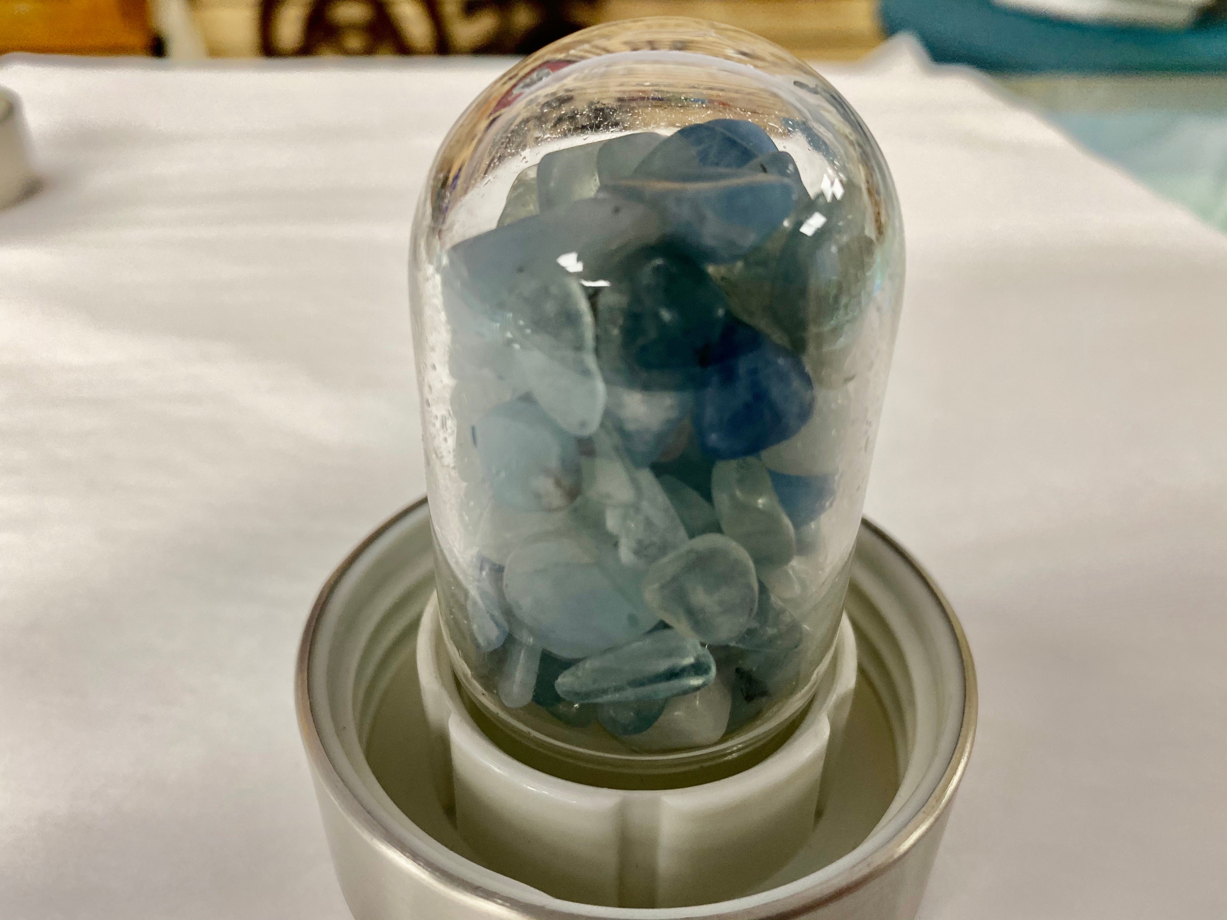 Aquamarine Gemstone Infusion Glass Water Bottle