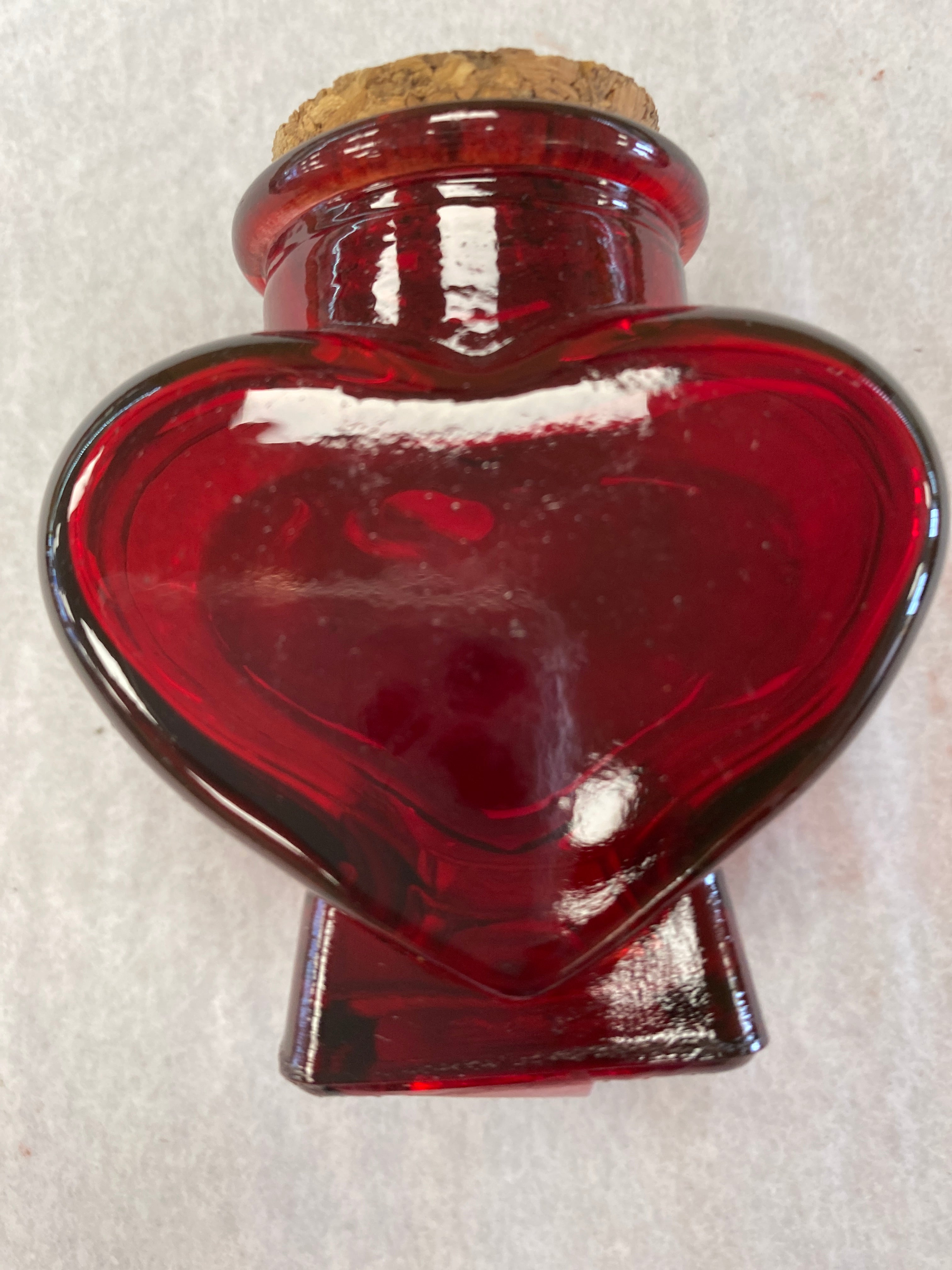 Red Heart Bottle with Cork