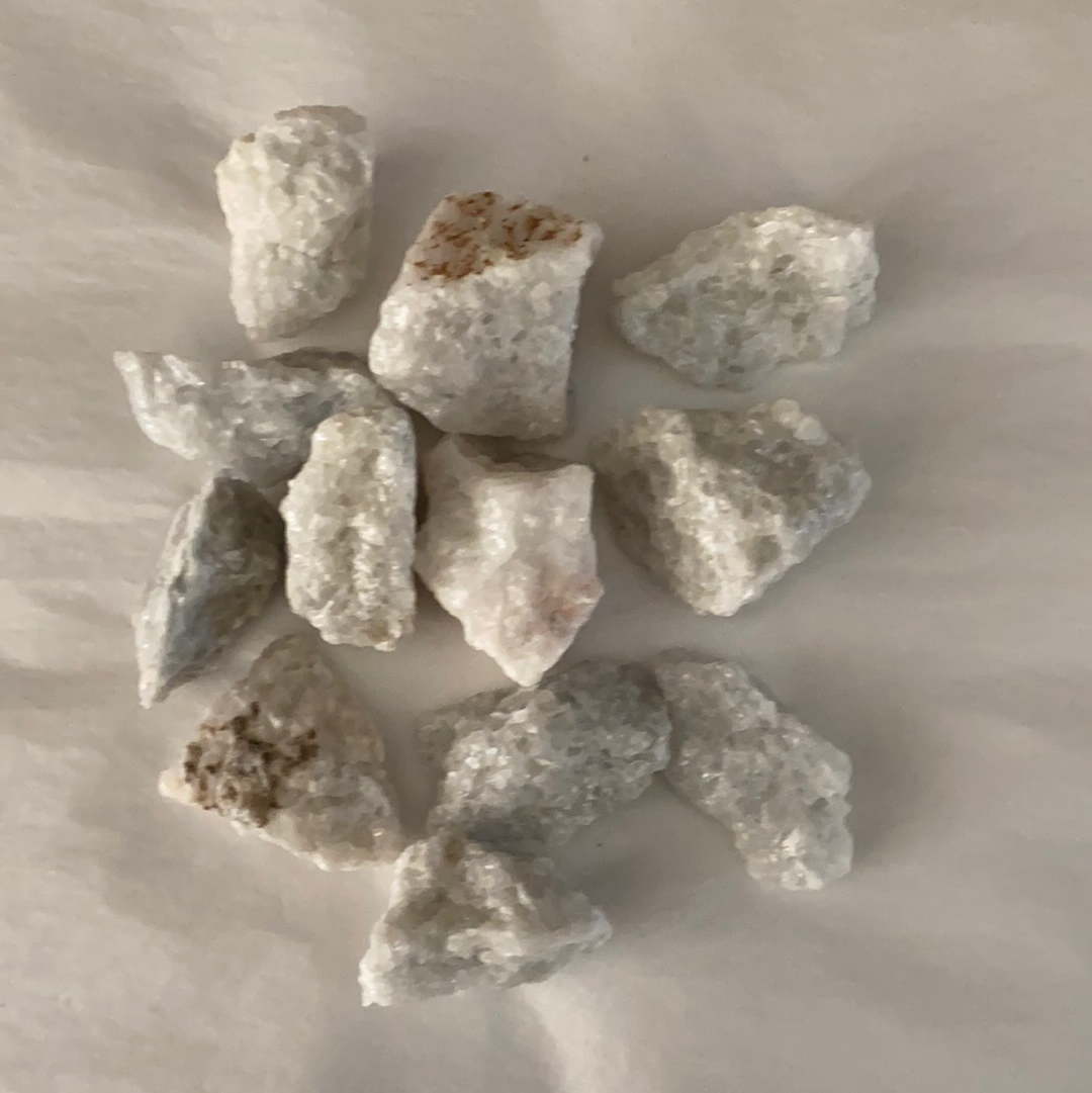 White Calcite Raw lg Tumbled