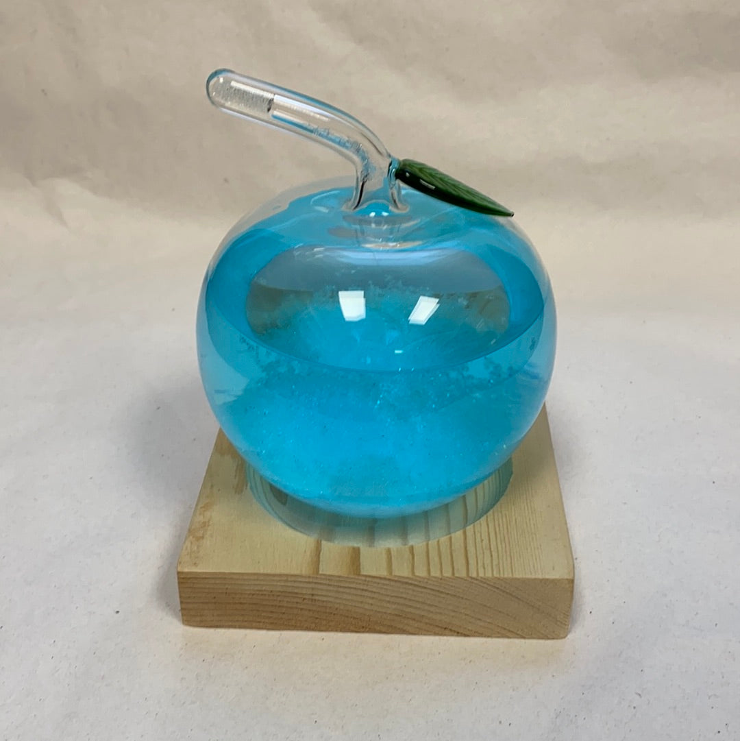 Blue Apple Storm Glass Bottle