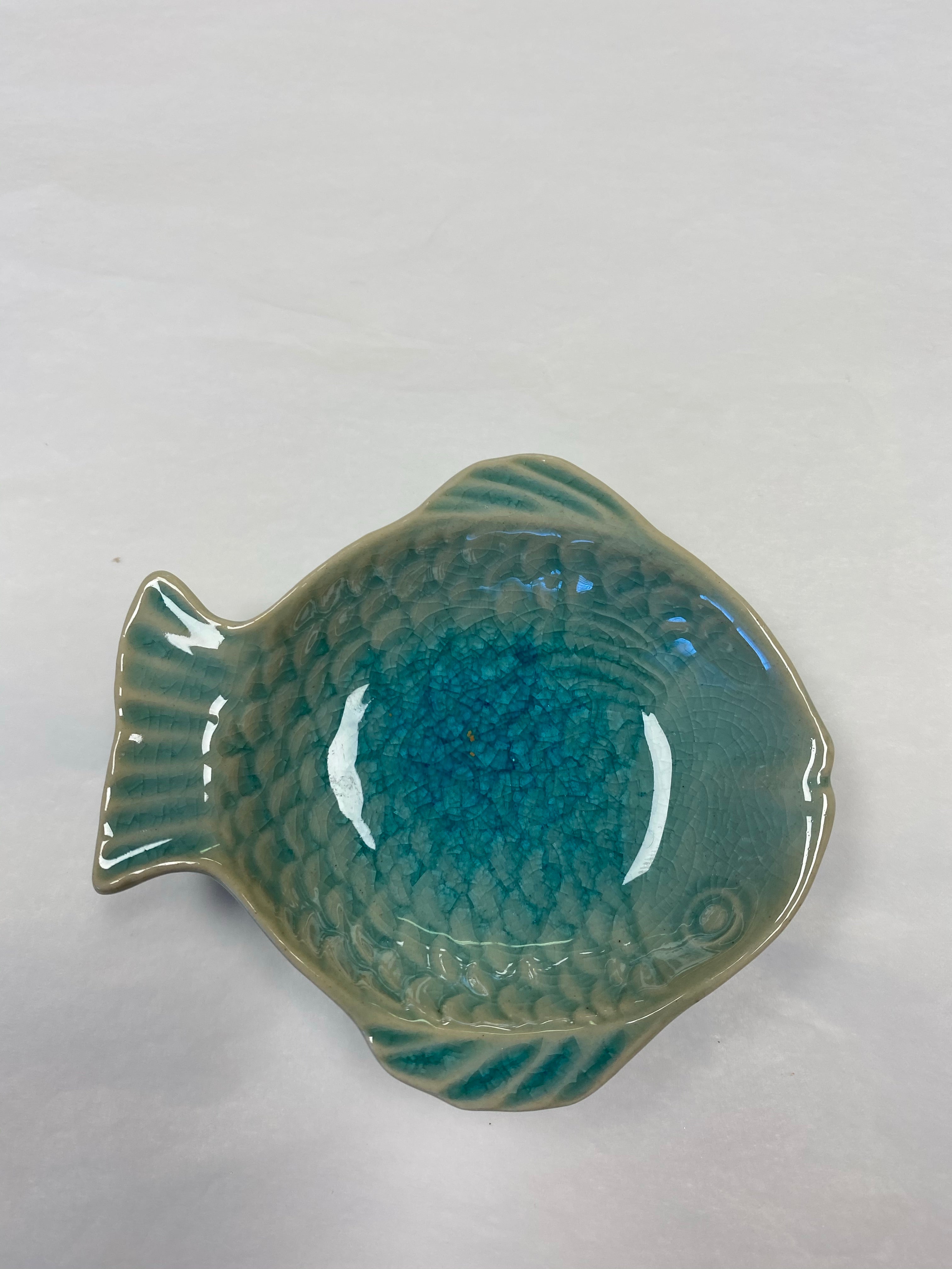 Fish Ceramic Dish Aqua