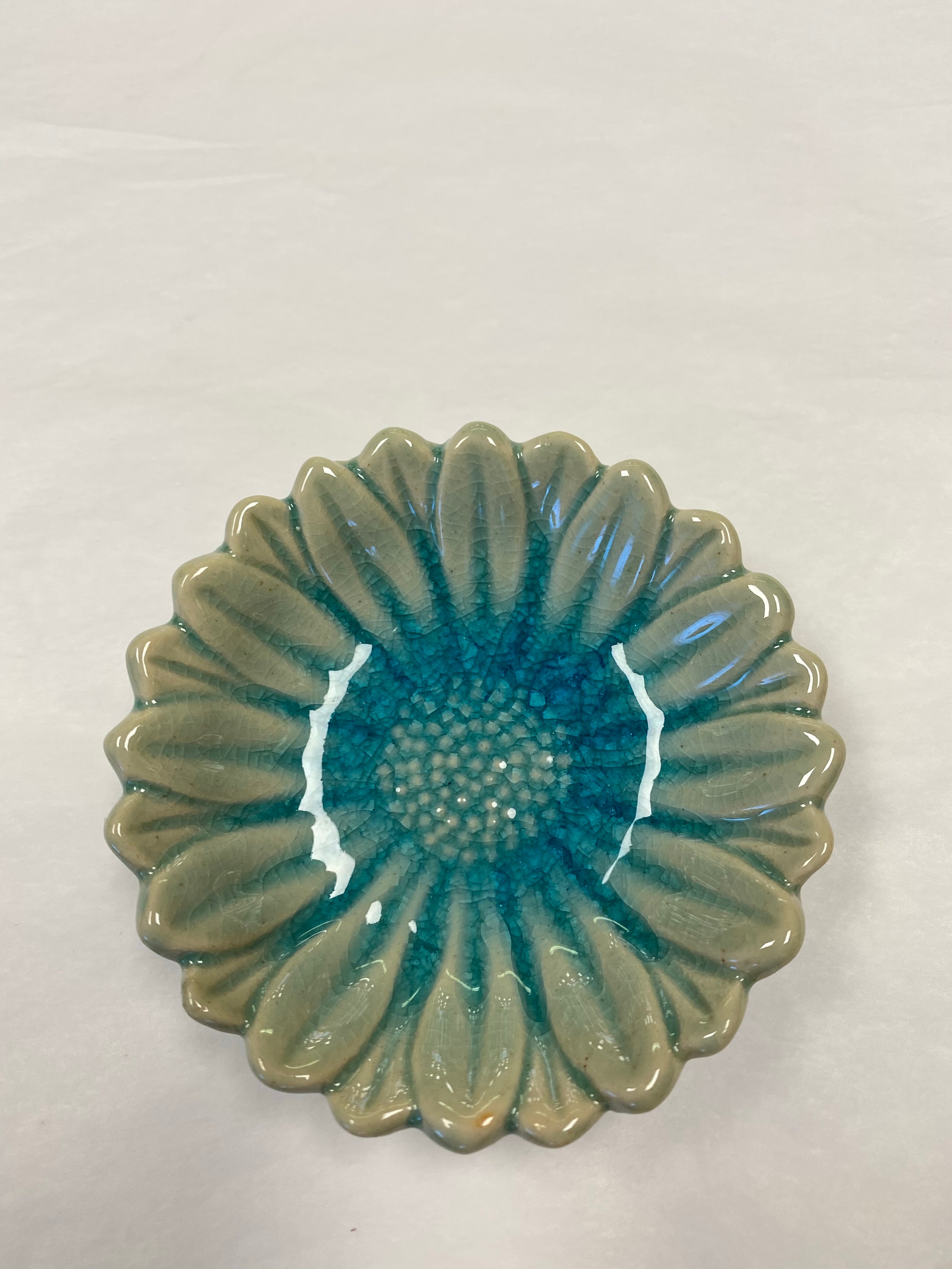 Sunflower Ceramic Dish Aqua