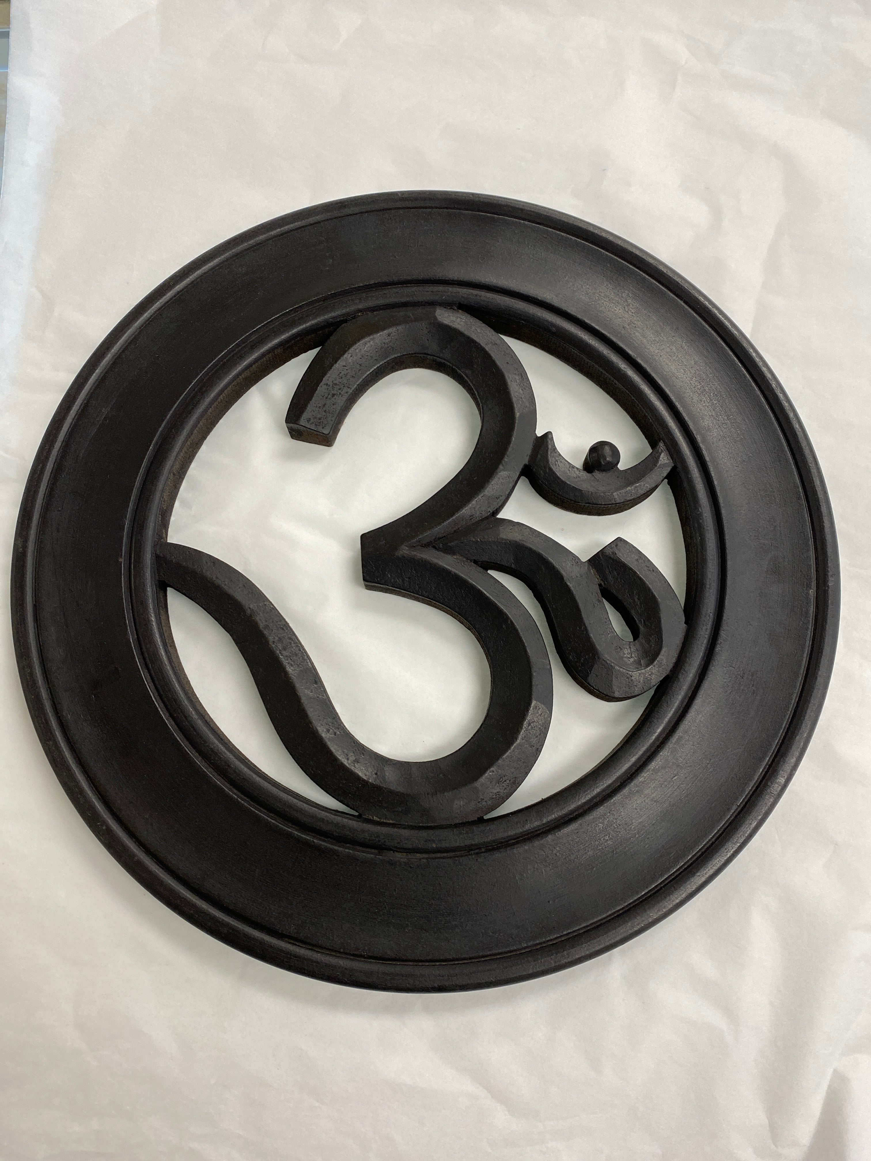OM Round Wooden Wall Hanging