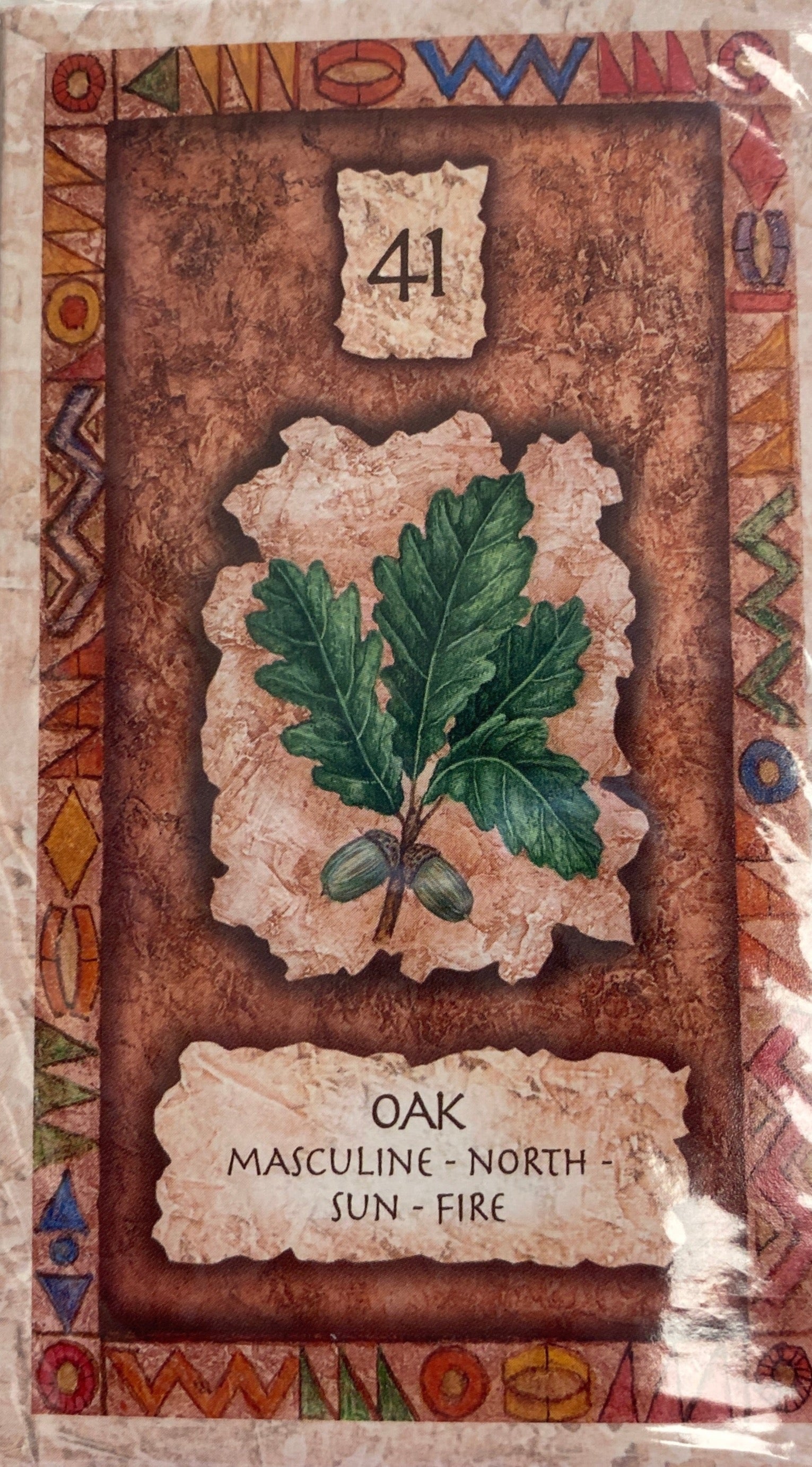 Back of deck is an image of a card number 41 Oak leaf 