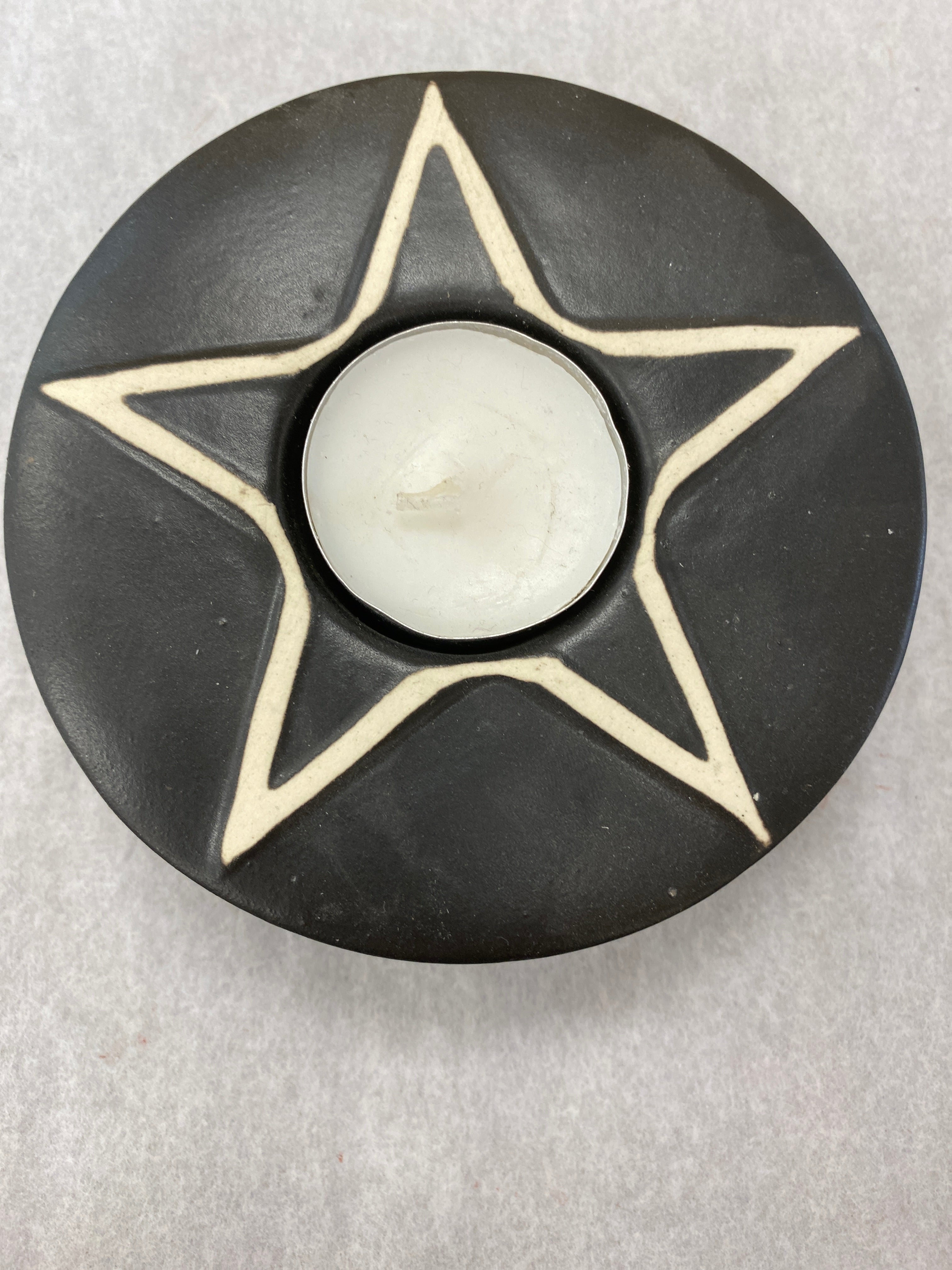 Pentacle Egg Shell T-Lite Candle Holder