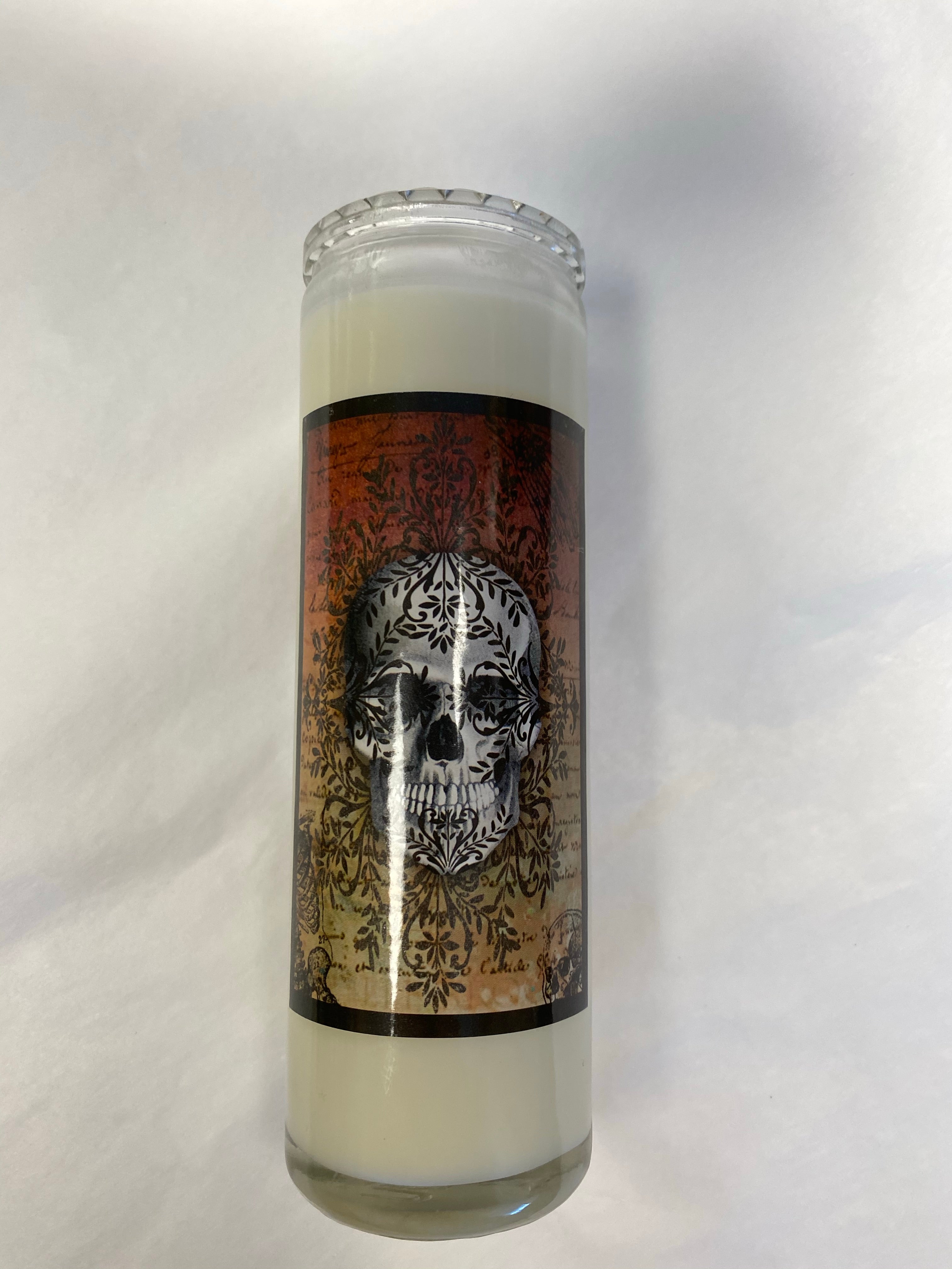 Sugar Skull Glass Jar Candle