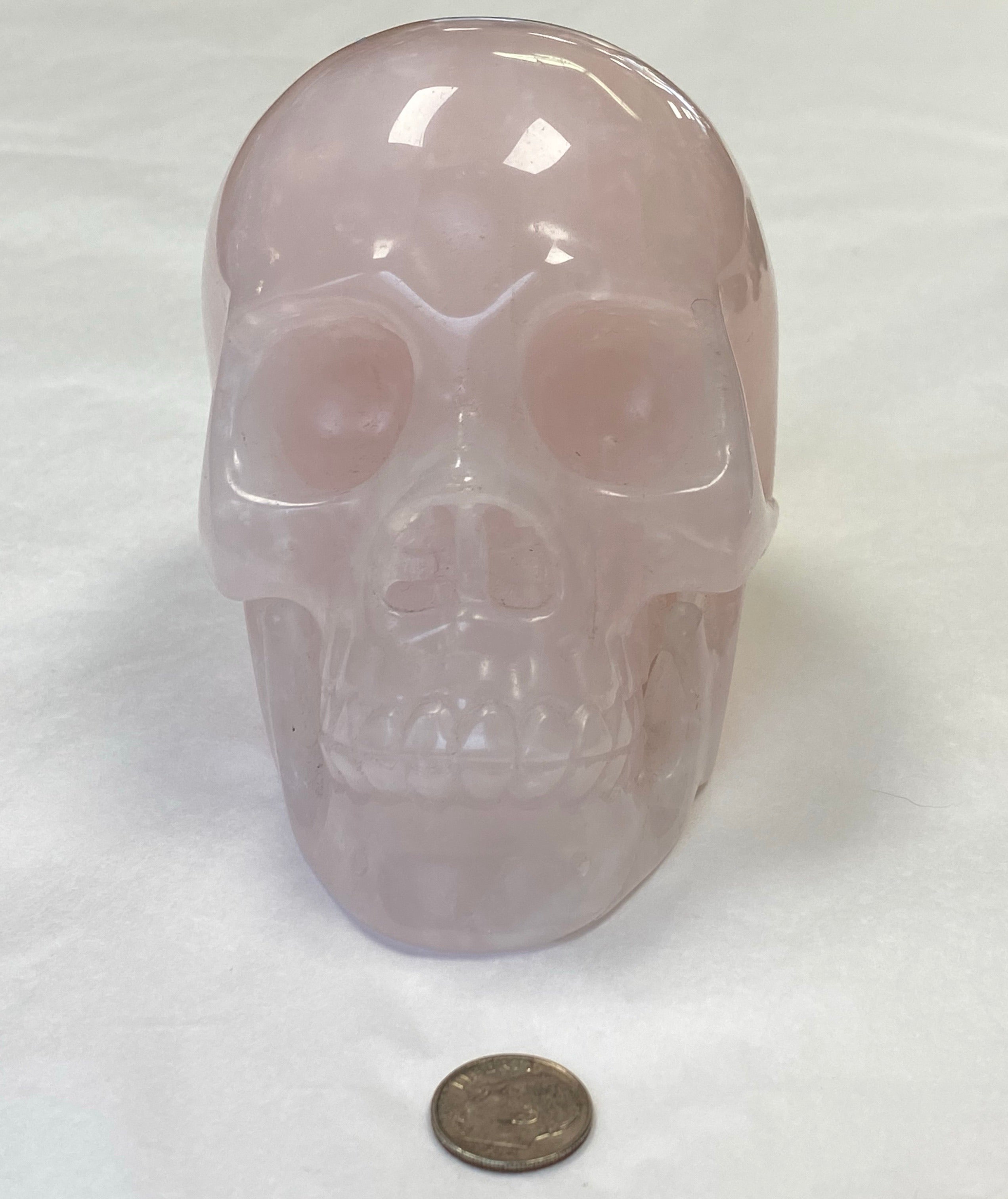 Rose Quartz Skull 5"