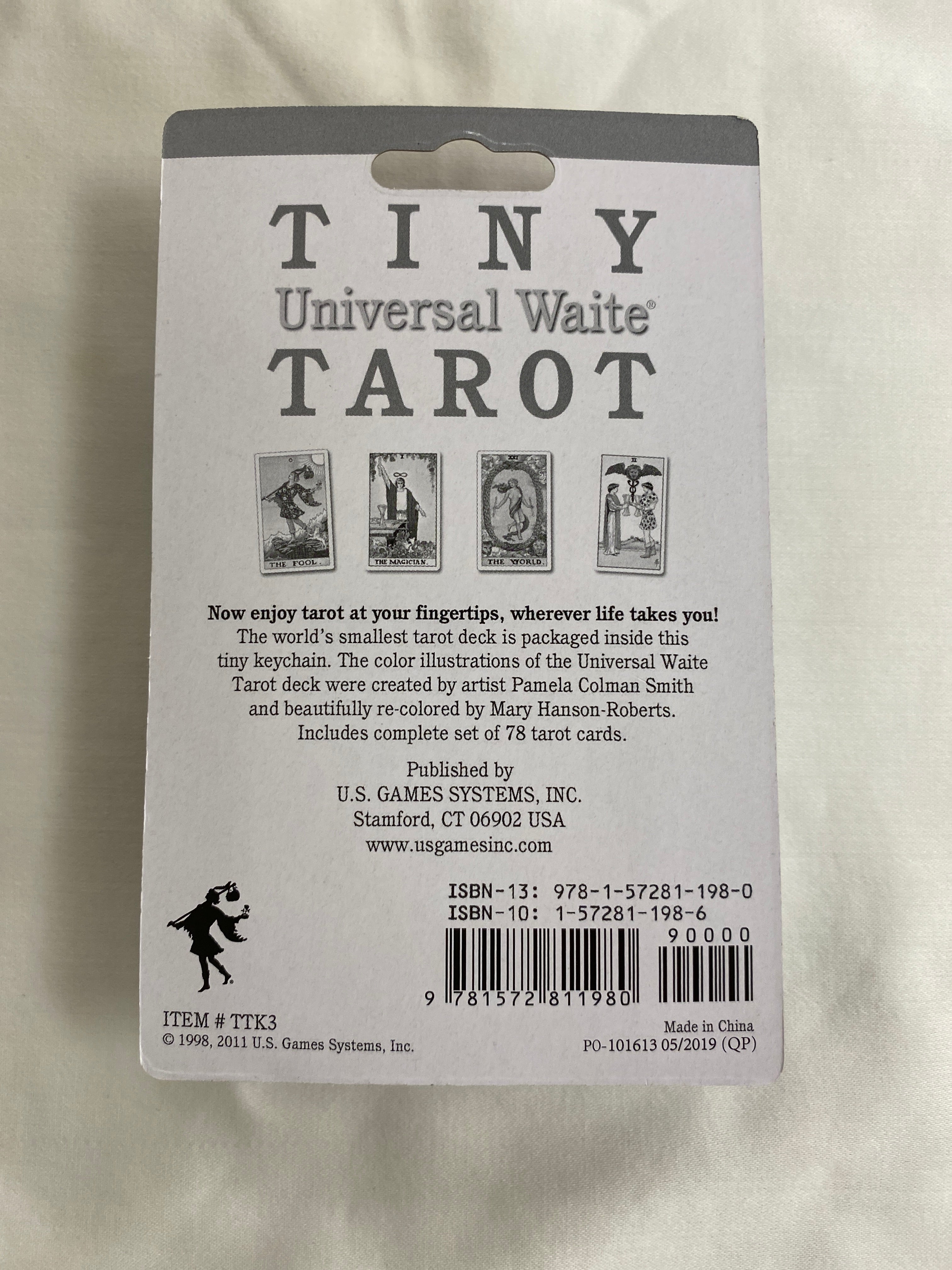 Tiny Universal Waite Tarot Keychain