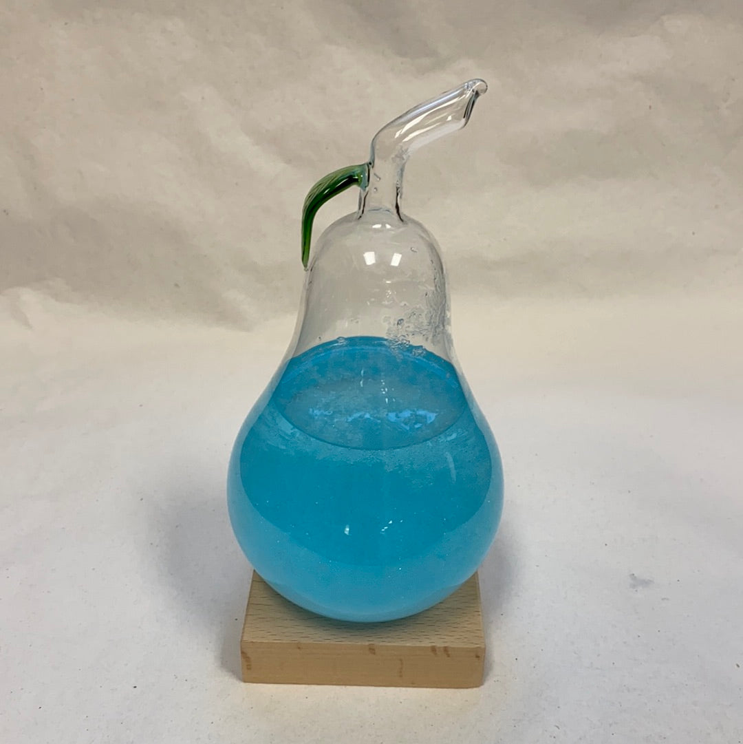 Blue Pear Storm Glass Bottle