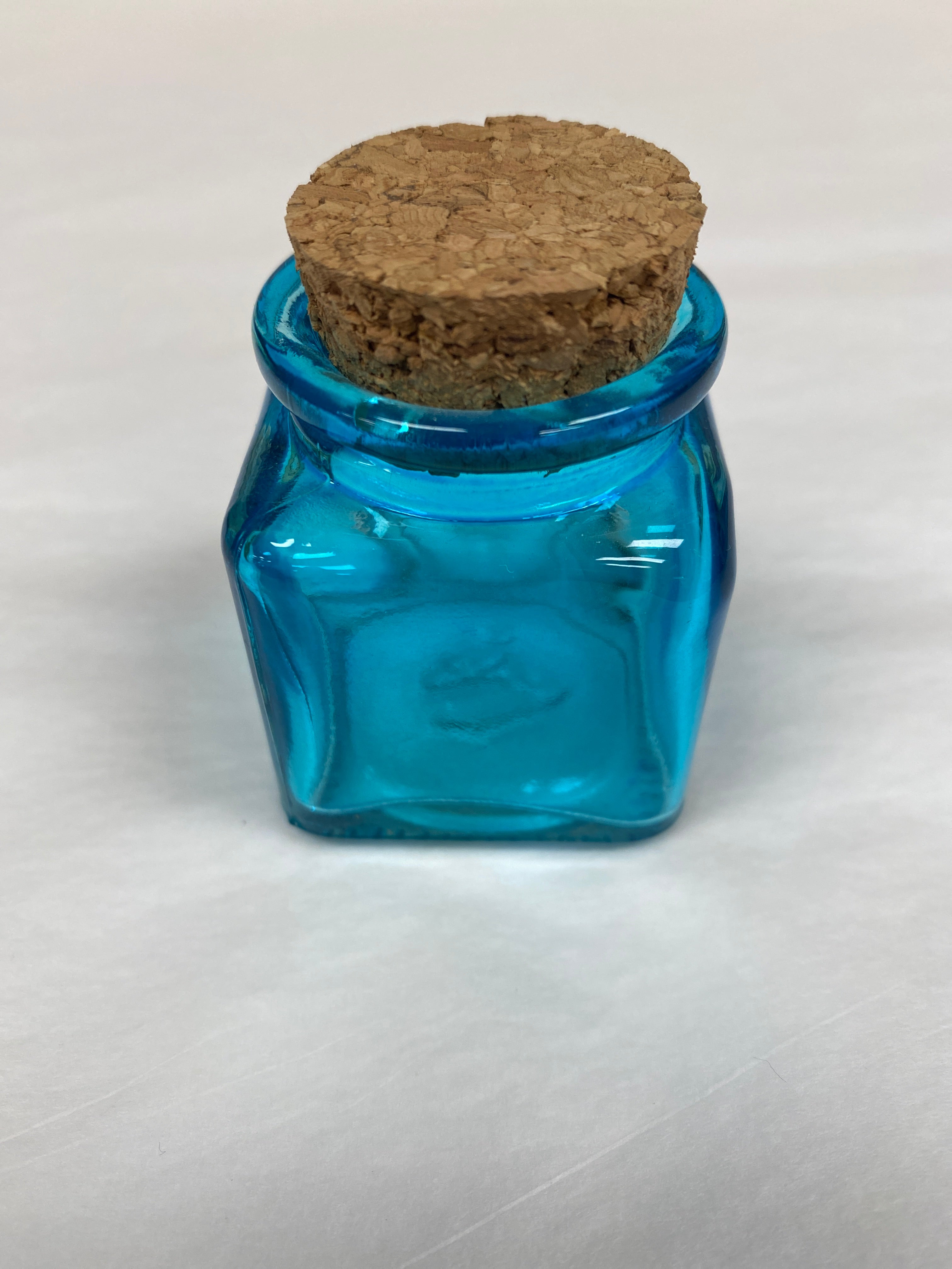 Blue Lite Glass Bottle with Cork