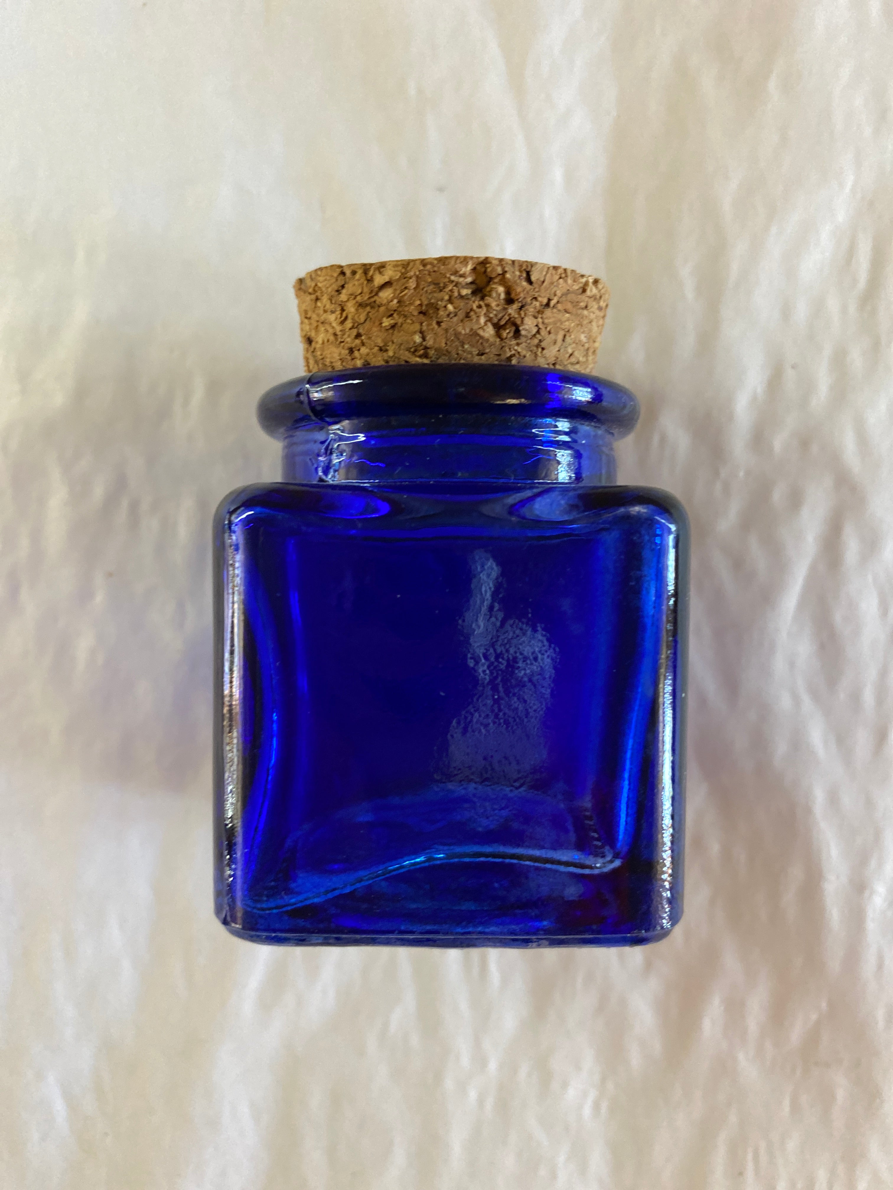 Blue Glass Bottle with Cork