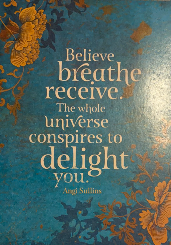 Believe Breathe Receive Greeting Cards