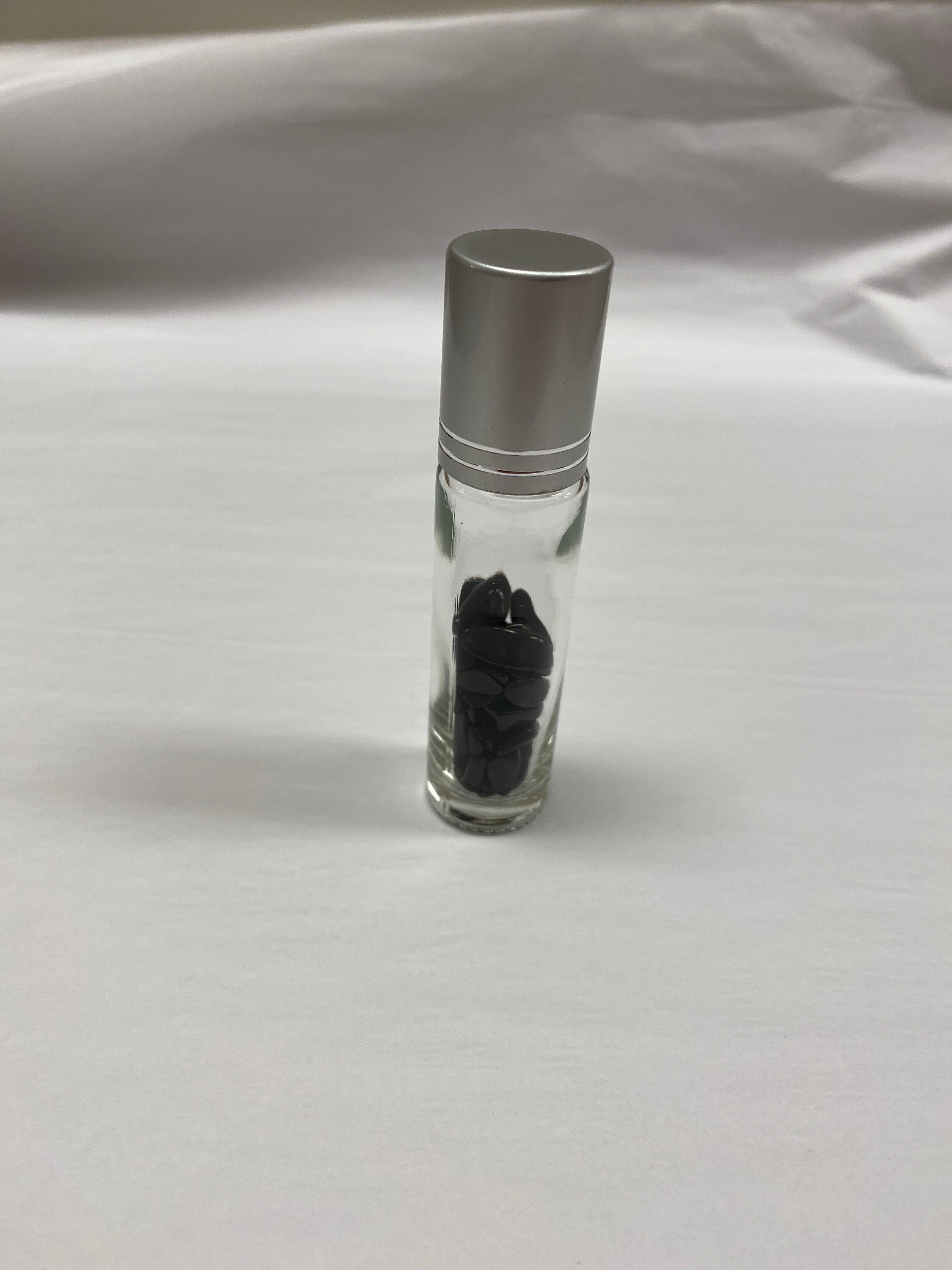 Black Obsidian Crystal Chip Oil Roller Bottle