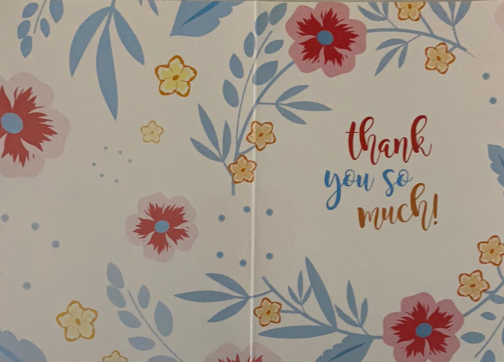 Inside inspirational message with colorful flowers