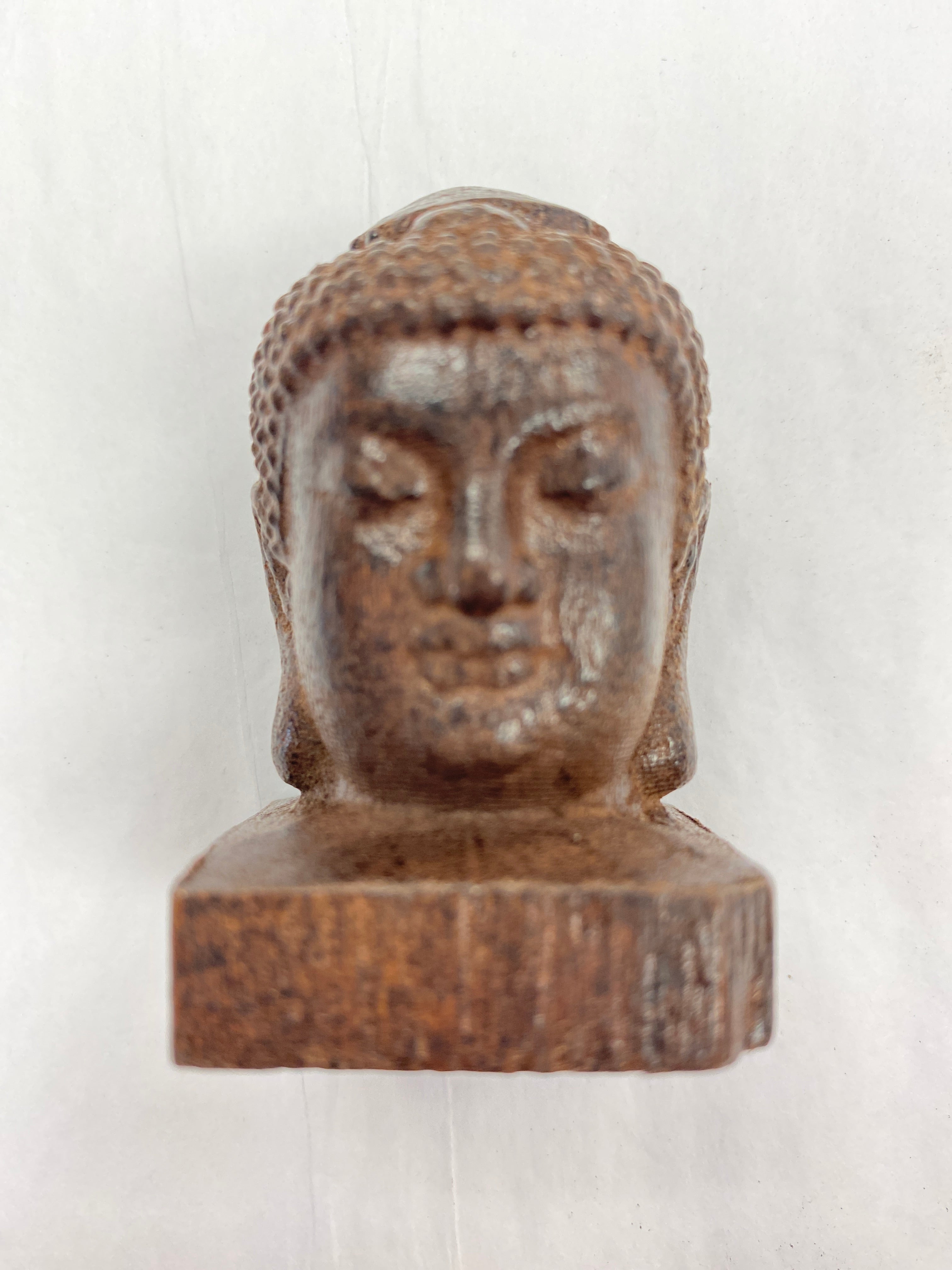 Buddha Bust Wood Statue sm
