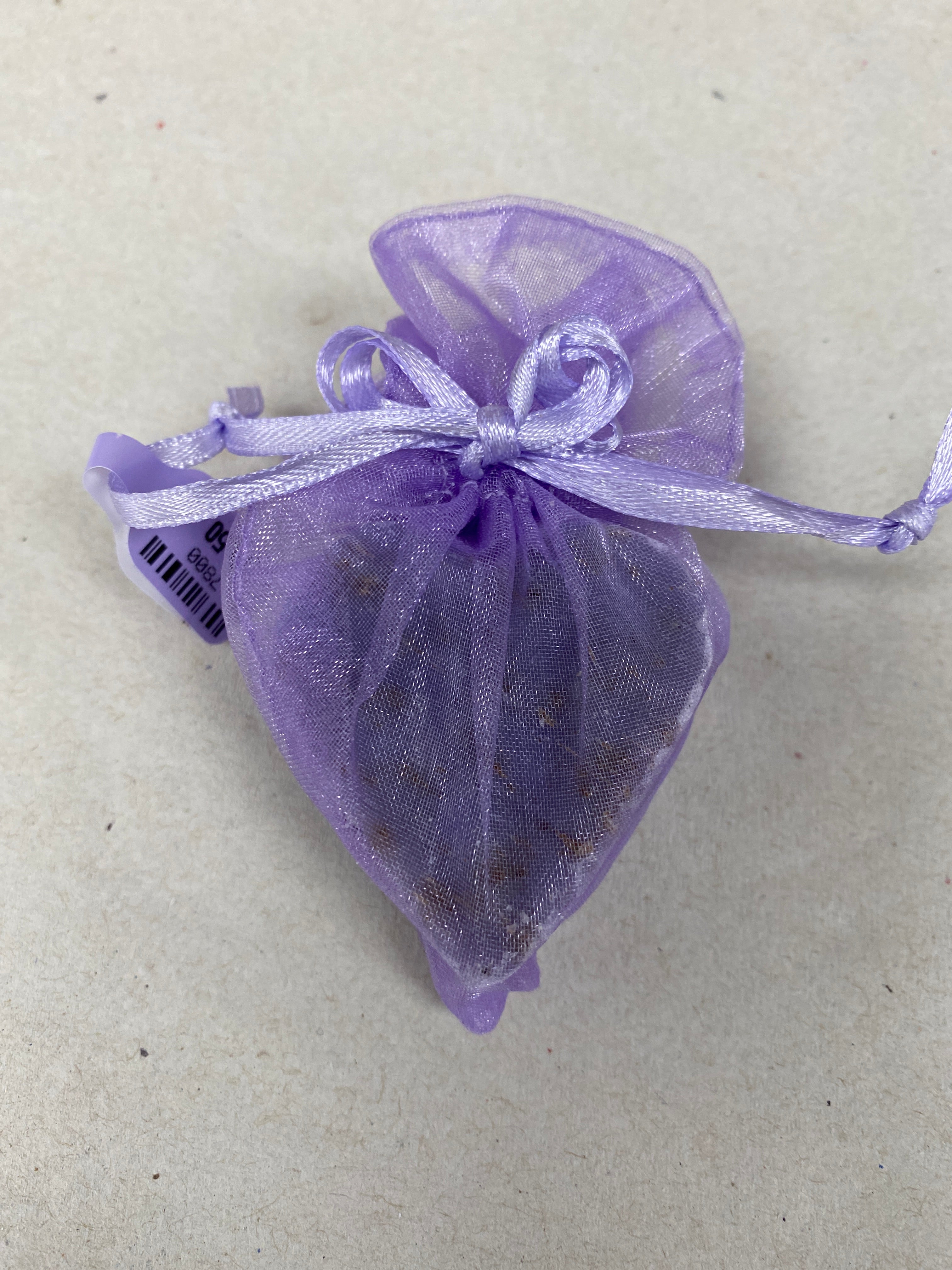 Tiny Lavender Exfoliating Heart Soap in Organza Bag